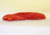 Red・コーラル(赤珊瑚)彫刻/帯留め仕様　T-160